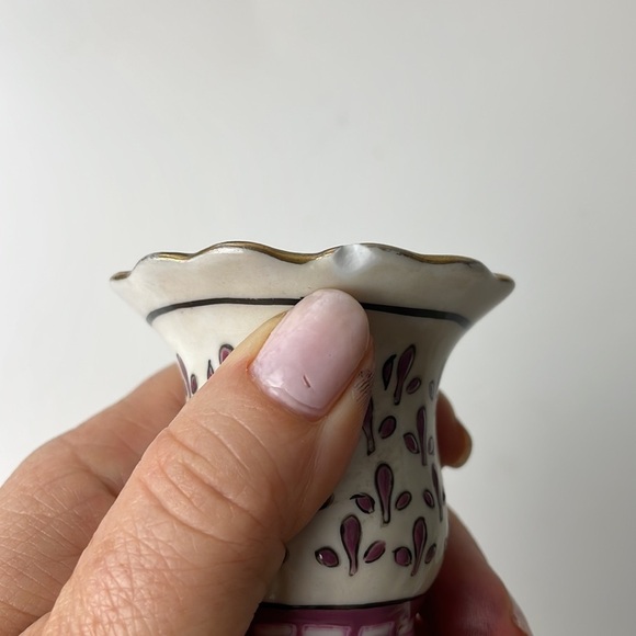 Porcelain Pink Blue Green Floral Candles Stick Holder - Picture 7 of 9